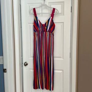 Colorful Striped Midi Sundress - like new!